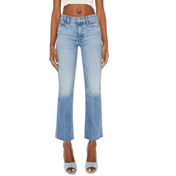 MOTHER Denim - Mother Women's The Outsider Flood Fray Jeans Are We There Yet Blue Size 25 NWT
